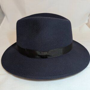 Jos A Bank Blue Wool Fedora Never Worn - Size S/M (fits 56-57)
